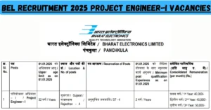 Read more about the article BEL Recruitment 2025 Project Engineer-I Vacancies