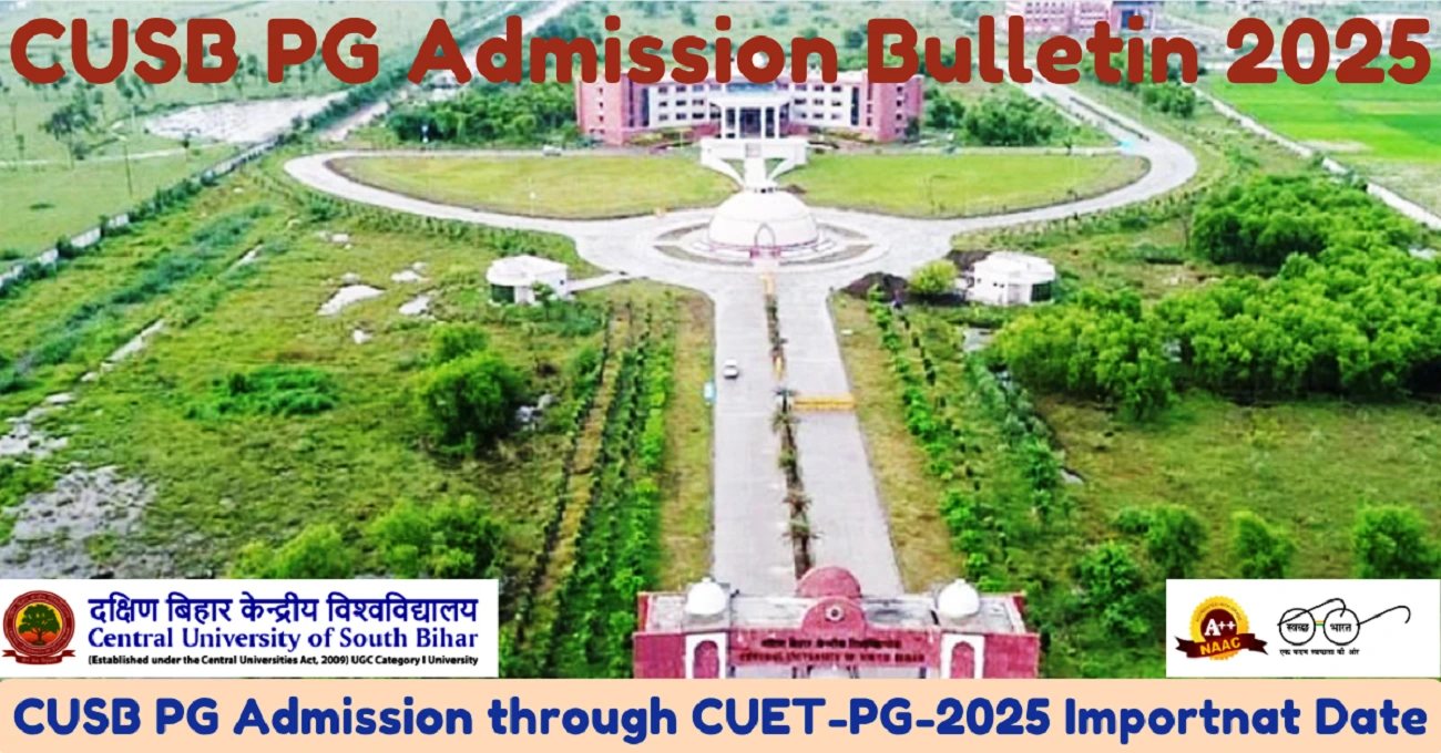 CUSB PG Admission Bulletin 2025