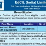 EdCIL Mental Health Counsellors Recruitment 2025