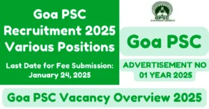 Read more about the article Goa PSC Recruitment 2025 Various Positions: Salary Rs. 80000 Per Months