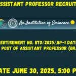IIT Delhi Assistant Professor Recruitment 2025